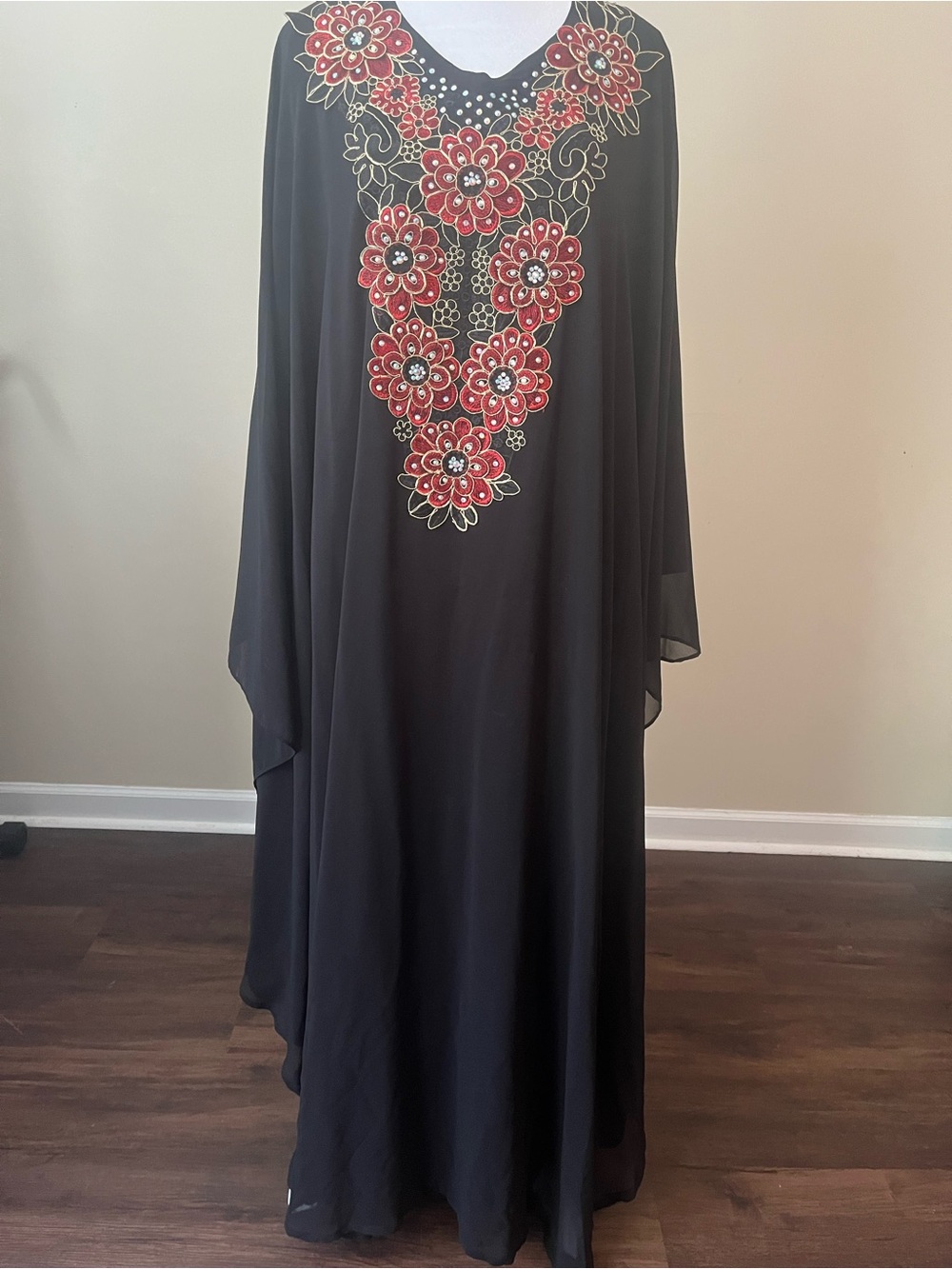 Embroidered Kaftan Dress